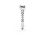 White gold Emerald Cut Solitaire Pave Diamond Engagement Ring with Four-Prong Setting_26