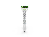 White gold Emerald Cut Solitaire Pave Diamond Engagement Ring with Four-Prong Setting_26