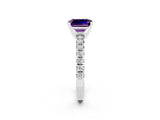 White gold Emerald Cut Solitaire Pave Diamond Engagement Ring with Four-Prong Setting_26