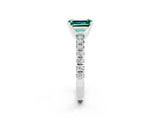 White gold Emerald Cut Solitaire Pave Diamond Engagement Ring with Four-Prong Setting_26