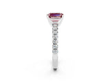 White gold Emerald Cut Solitaire Pave Diamond Engagement Ring with Four-Prong Setting_26