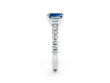 White gold Emerald Cut Solitaire Pave Diamond Engagement Ring with Four-Prong Setting_26