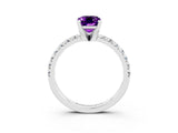 White gold Emerald Cut Solitaire Pave Diamond Engagement Ring with Four-Prong Setting_27