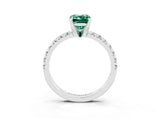 White gold Emerald Cut Solitaire Pave Diamond Engagement Ring with Four-Prong Setting_27