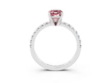 White gold Emerald Cut Solitaire Pave Diamond Engagement Ring with Four-Prong Setting_27