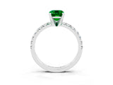 White gold Emerald Cut Solitaire Pave Diamond Engagement Ring with Four-Prong Setting_27