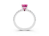 White gold Emerald Cut Solitaire Pave Diamond Engagement Ring with Four-Prong Setting_27