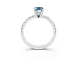 White gold Emerald Cut Solitaire Pave Diamond Engagement Ring with Four-Prong Setting_27