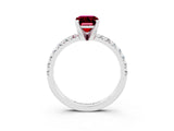 White gold Emerald Cut Solitaire Pave Diamond Engagement Ring with Four-Prong Setting_27