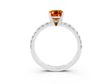 White gold Emerald Cut Solitaire Pave Diamond Engagement Ring with Four-Prong Setting_27