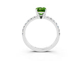 White gold Emerald Cut Solitaire Pave Diamond Engagement Ring with Four-Prong Setting_27