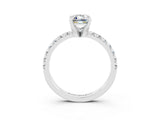 White gold Emerald Cut Solitaire Pave Diamond Engagement Ring with Four-Prong Setting_27