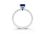 White gold Emerald Cut Solitaire Pave Diamond Engagement Ring with Four-Prong Setting_27