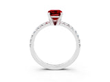 White gold Emerald Cut Solitaire Pave Diamond Engagement Ring with Four-Prong Setting_27