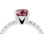 White gold Emerald Cut Solitaire Pave Diamond Engagement Ring with Four-Prong Setting_28