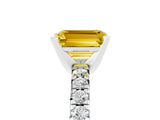 White gold Emerald Cut Solitaire Pave Diamond Engagement Ring with Four-Prong Setting_29