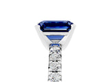 White gold Emerald Cut Solitaire Pave Diamond Engagement Ring with Four-Prong Setting_29