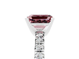White gold Emerald Cut Solitaire Pave Diamond Engagement Ring with Four-Prong Setting_29