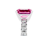 White gold Emerald Cut Solitaire Pave Diamond Engagement Ring with Four-Prong Setting_29