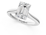 White gold Emerald Cut Solitaire Ring with Cathedral Band and Four-Prong Setting_142
