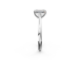 White gold Emerald Cut Solitaire Ring with Cathedral Band and Four-Prong Setting_144