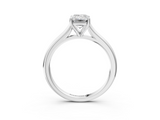 White gold Emerald Cut Solitaire Ring with Cathedral Band and Four-Prong Setting_145
