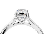 White gold Emerald Cut Solitaire Ring with Cathedral Band and Four-Prong Setting_146