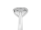 White gold Emerald Cut Solitaire Ring with Cathedral Band and Four-Prong Setting_147