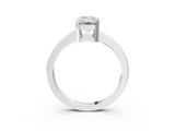 White gold Emerald Cut Solitaire Ring with Four-Prong Setting and Classic Band_108