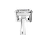 White gold Emerald Cut Solitaire Ring with Four-Prong Setting and Classic Band_110