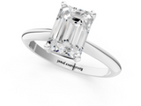 White gold Emerald Cut Solitaire Ring with Four-Prong Setting on a Classic Band_73