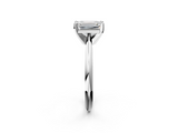 White gold Emerald Cut Solitaire Ring with Four-Prong Setting on a Classic Band_74