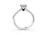 White gold Emerald Cut Solitaire Ring with Four-Prong Setting on a Classic Band_75