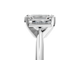 White gold Emerald Cut Solitaire Ring with Four-Prong Setting on a Classic Band_77