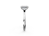 White gold Emerald Cut Solitaire Ring with Thin Band and Four-Prong Setting_51