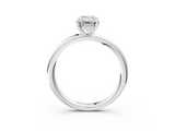 White gold Emerald Cut Solitaire Ring with Thin Band and Four-Prong Setting_52