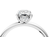 White gold Emerald Cut Solitaire Ring with Thin Band and Four-Prong Setting_53
