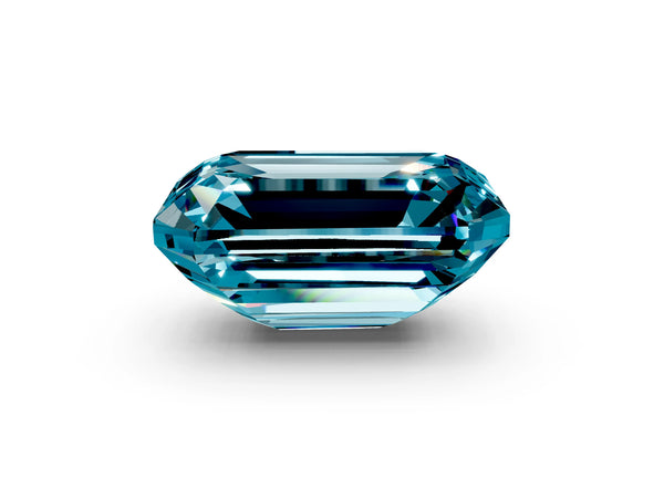 Platinum Emerald Cut Solitaire Twisted Band with Prong Setting