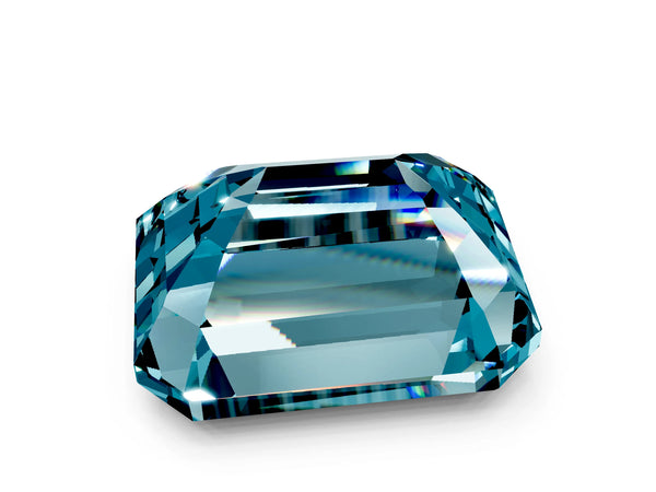 Platinum Emerald Cut Solitaire Twisted Band with Prong Setting