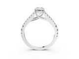 White gold Emerald Cut Split Shank Pave Diamond Engagement Ring with Four-Prong Setting_31
