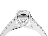 White gold Emerald Cut Split Shank Pave Diamond Engagement Ring with Four-Prong Setting_32