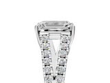 White gold Emerald Cut Split Shank Pave Diamond Engagement Ring with Four-Prong Setting_33