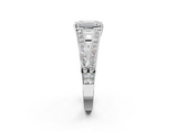 White gold Emerald Cut Split Shank Pave Diamond Ring with Four-Prong Setting_48