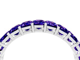 White gold Emerald Cut Tanzanite Eternity Band with Shared Prong Setting_10
