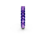 White gold Emerald Cut Tanzanite Eternity Band with Shared Prong Setting_8