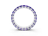 White gold Emerald Cut Tanzanite Eternity Band with Shared Prong Setting_9
