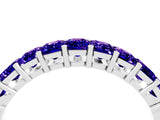 White gold Emerald Cut Tanzanite Prong-Set Eternity Band_10