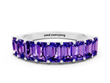 White gold Emerald Cut Tanzanite Prong-Set Eternity Band_6