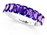 White gold Emerald Cut Tanzanite Prong-Set Eternity Band_7