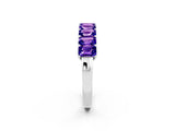 White gold Emerald Cut Tanzanite Prong-Set Eternity Band_8